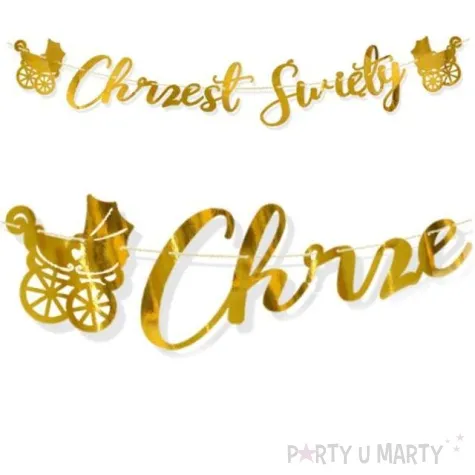 baner chrzest swiety zloty dekoracjepolska 127 cm
