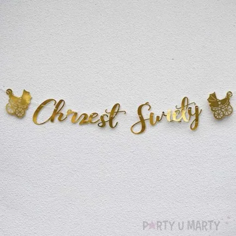 baner chrzest swiety zloty dekoracjepolska 127 cm