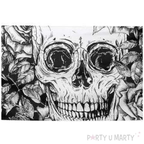 baner czaszka z kwiatami swieto zmarlych boland 74 x 220 cm