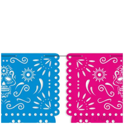 baner dia de los muertos azurowe flagi wielokolorowy 6 szt 2 2 m