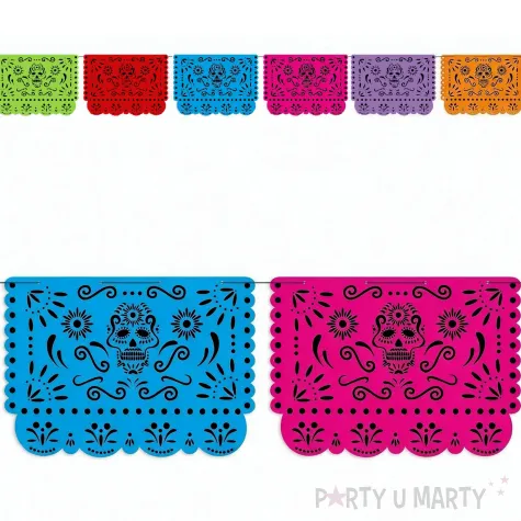 baner dia de los muertos azurowe flagi wielokolorowy 6 szt 2 2 m