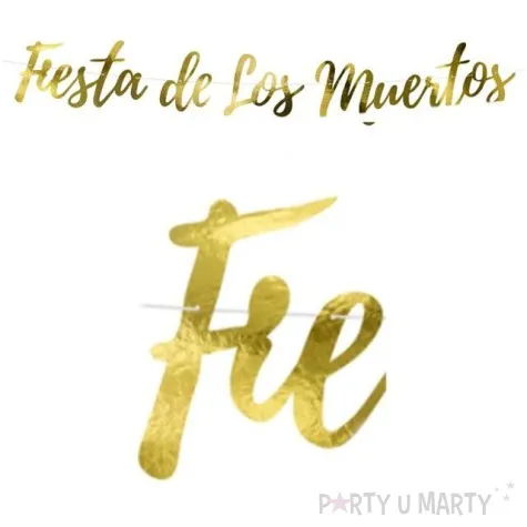baner dia de los muertos partydeco zloty 160 cm