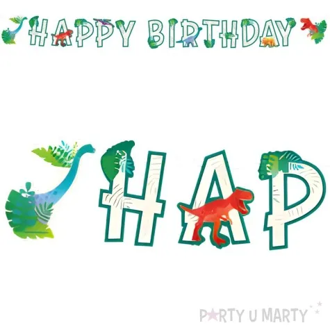 baner dinozaury happy birthday pd dino pd party 250 cm