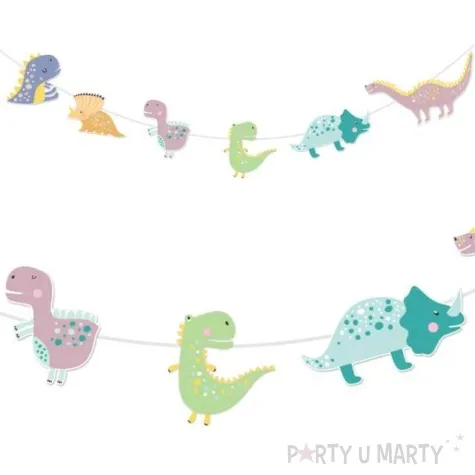 baner dinozaury kolorowe partypal 300 cm