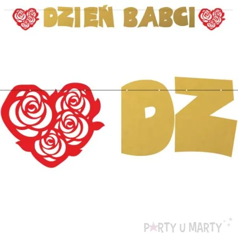 baner dzien babci czerwono zloty 2 2 m