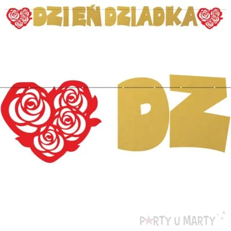 baner dzien dziadka czerwono zloty 2 2 m