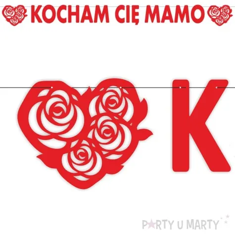 baner dzien matki kocham cie mamo czerwony 2 2 m