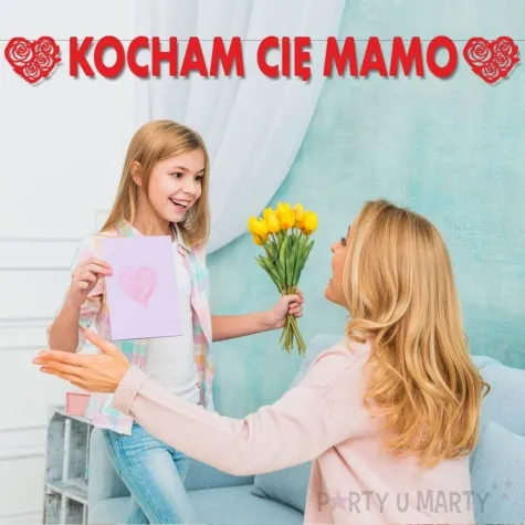 baner dzien matki kocham cie mamo czerwony 2 2 m