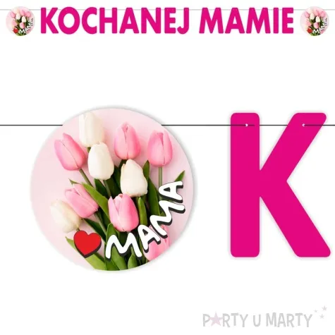 baner dzien matki kochanej mamie tulipany fuksja 2 2 m