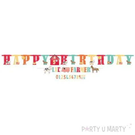 baner farma happy birthday lil farmer amscan 182 x 10 1 cm