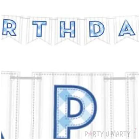 baner farmhouse pierwsze urodziny niebieski creativeconverting 240 cm