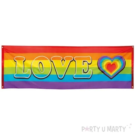 baner flaga teczowa z sercem love boland 220 cm