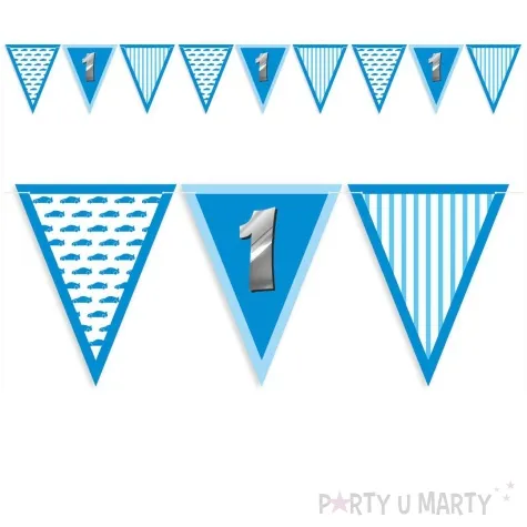 baner flagi 1 urodziny chlopiec blekitny 3 6 m