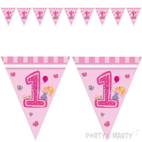 baner flagi 1 urodziny dziewczynki procos 230 cm