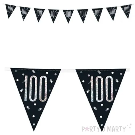 baner flagi 100 urodziny glitz holo unique 274 cm