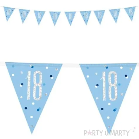 baner flagi 18 urodziny glitz holo niebieski unique 274 c
