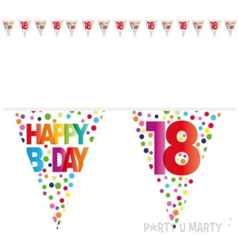 baner flagi 18 urodziny teczowe kropki folat 1000 cm