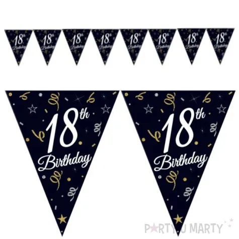 baner flagi 18th birthday 18 urodziny czarny godan 270 cm