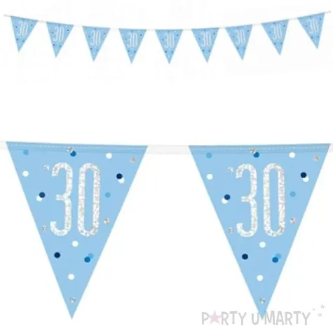 baner flagi 30 urodziny glitz holo niebieski unique 274 c