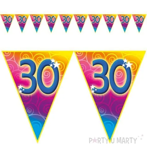 baner flagi 30 urodziny rainbow swirl funny fashion 500 cm