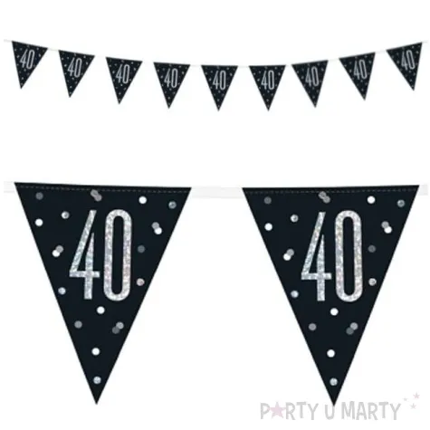 baner flagi 40 urodziny glitz holo unique 274 cm
