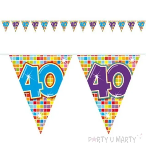 baner flagi 40 urodziny mix folat 600 cm