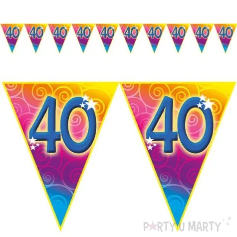baner flagi 40 urodziny rainbow swirl funny fashion 500 cm