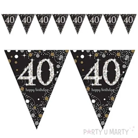 baner flagi 40 urodziny sparkling celebrations gold amscan 400 cm