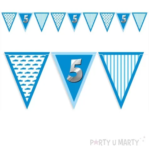 baner flagi 5 urodziny chlopiec blekitny 3 6 m