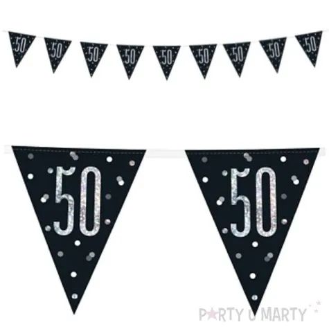 baner flagi 50 urodziny glitz holo unique 274 cm