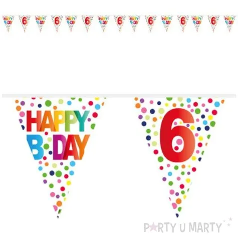 baner flagi 6 urodziny teczowe kropki folat 1000 cm