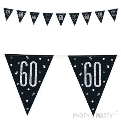 baner flagi 60 urodziny glitz holo unique 274 cm