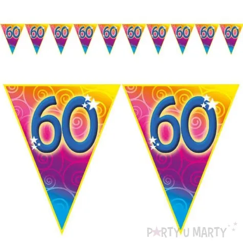 baner flagi 60 urodziny rainbow swirl funny fashion 500 cm
