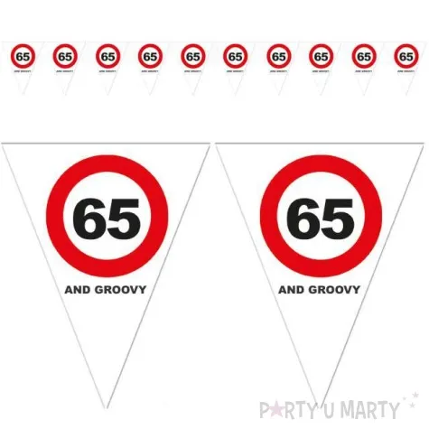 baner flagi 65 urodziny traffic birthday funny fashion 500 cm
