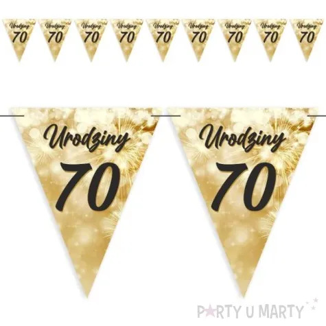 baner flagi 70 urodziny fajerwerki zloto kremowe 3 6 m