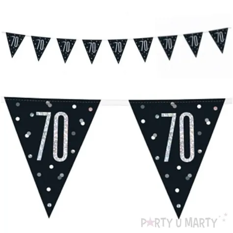 baner flagi 70 urodziny glitz holo unique 274 cm