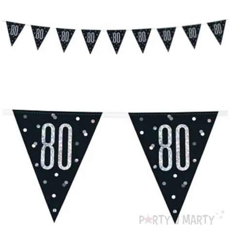 baner flagi 80 urodziny glitz holo unique 274 cm