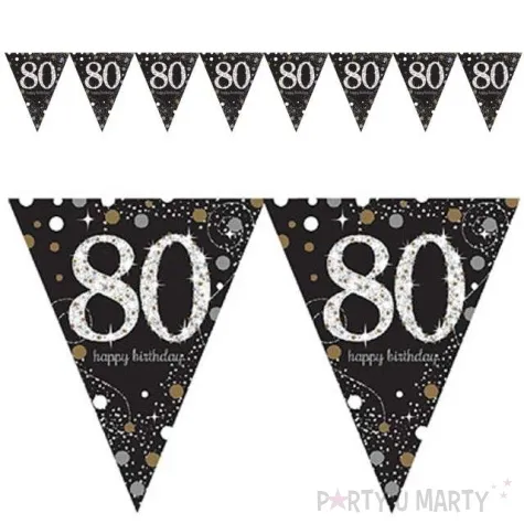 baner flagi 80 urodziny sparkling celebrations gold amscan 400 cm