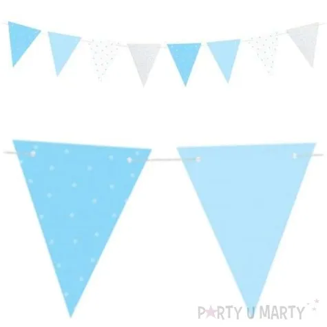 baner flagi blekitne flagietki partydeco 130 cm