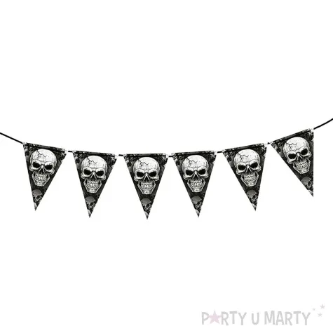 baner flagi czaszki halloween guirca 3 m