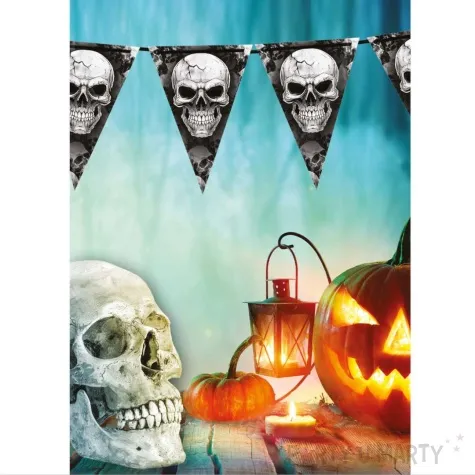 baner flagi czaszki halloween guirca 3 m