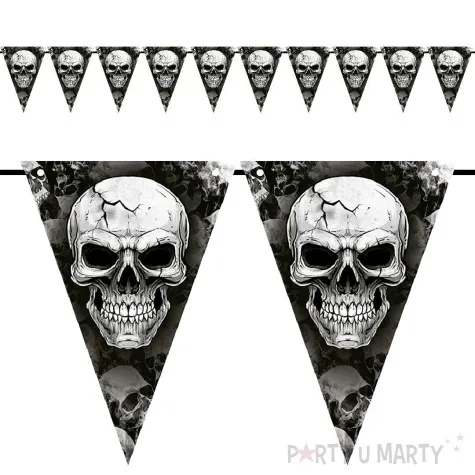 baner flagi czaszki halloween guirca 3 m