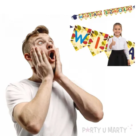 baner flagi dekoracja na rozpoczecie roku szkolnego witaj szkolo jesienne listki 2 5 m