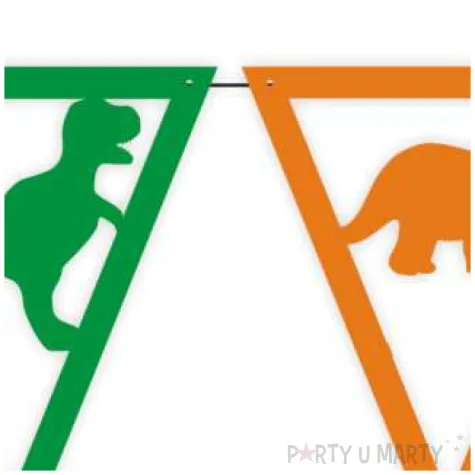 baner flagi dino party zielone czarne pomaranczowe 3 6 m