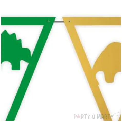 baner flagi dino party zielone czarne zlote 3 6 m
