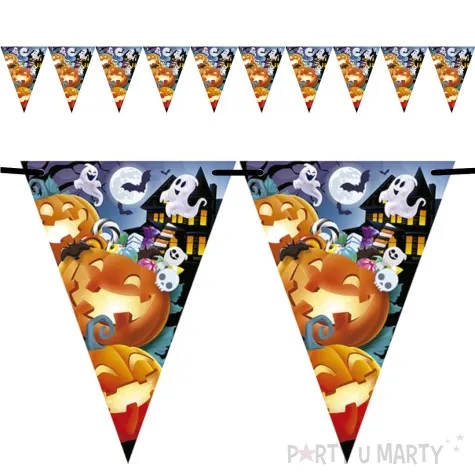 baner flagi dynie i duchy halloween guirca 3 m