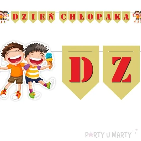 baner flagi dzien chlopaka bezowo czerwony 2 8 m