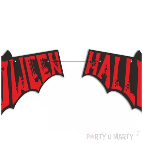baner flagi halloween nietoperz czarno czerwony 2 5 m