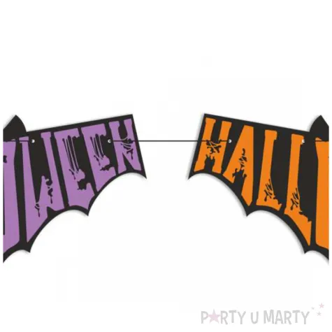 baner flagi halloween nietoperz czarno pomaranczowo fioletowy 2 5 m