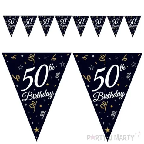 baner flagi happy birthday 50 urodziny b c czarny godan 270 cm